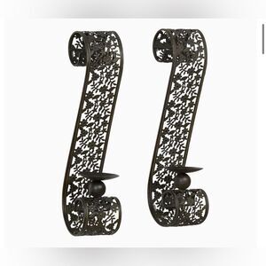 Classic Elegant Metal Wall Sconce Pair  Antique Bronze NWT